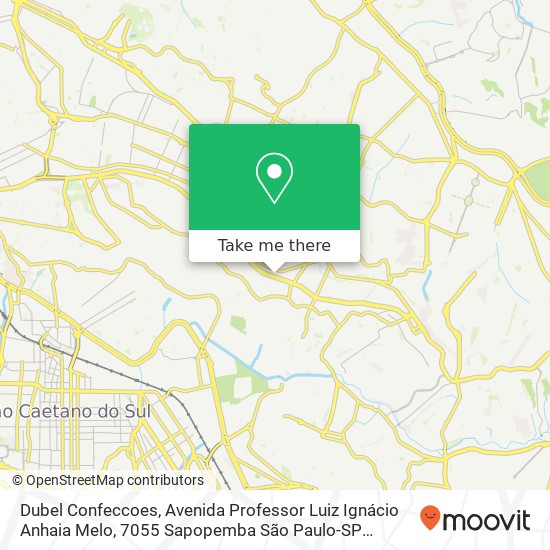 Mapa Dubel Confeccoes, Avenida Professor Luiz Ignácio Anhaia Melo, 7055 Sapopemba São Paulo-SP 03295-100