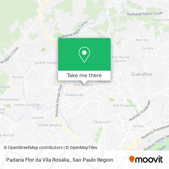 Mapa Padaria Flor da Vila Rosália.