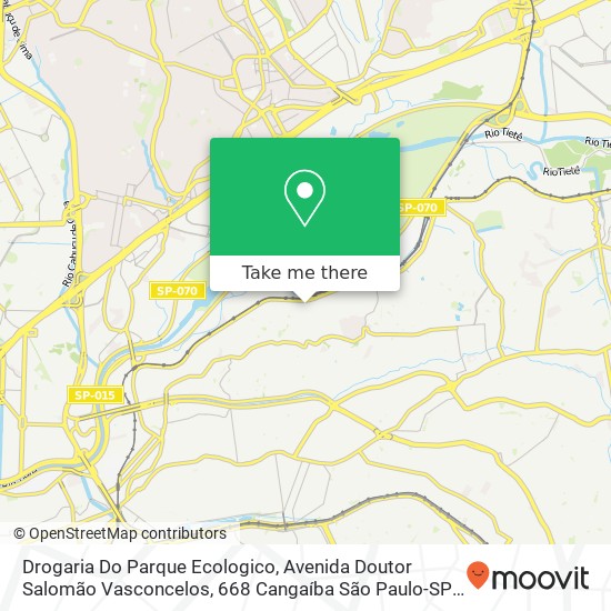 Mapa Drogaria Do Parque Ecologico, Avenida Doutor Salomão Vasconcelos, 668 Cangaíba São Paulo-SP 03721-020