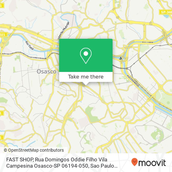 Mapa FAST SHOP, Rua Domingos Oddie Filho Vila Campesina Osasco-SP 06194-050
