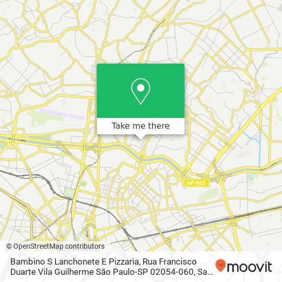 Mapa Bambino S Lanchonete E Pizzaria, Rua Francisco Duarte Vila Guilherme São Paulo-SP 02054-060