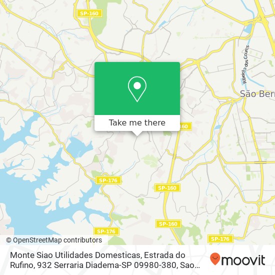Mapa Monte Siao Utilidades Domesticas, Estrada do Rufino, 932 Serraria Diadema-SP 09980-380