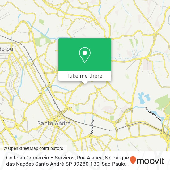 Mapa Celfclan Comercio E Servicos, Rua Alasca, 87 Parque das Nações Santo André-SP 09280-130