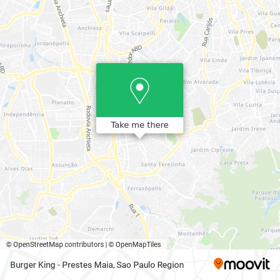 Mapa Burger King - Prestes Maia