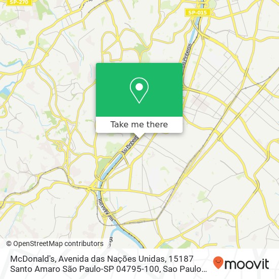 Mapa McDonald's, Avenida das Nações Unidas, 15187 Santo Amaro São Paulo-SP 04795-100