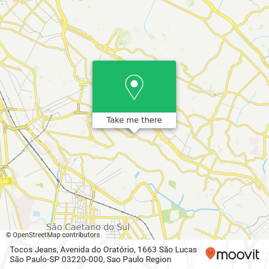 Tocos Jeans, Avenida do Oratório, 1663 São Lucas São Paulo-SP 03220-000 map