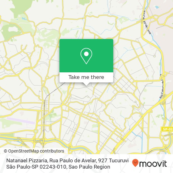Mapa Natanael Pizzaria, Rua Paulo de Avelar, 927 Tucuruvi São Paulo-SP 02243-010