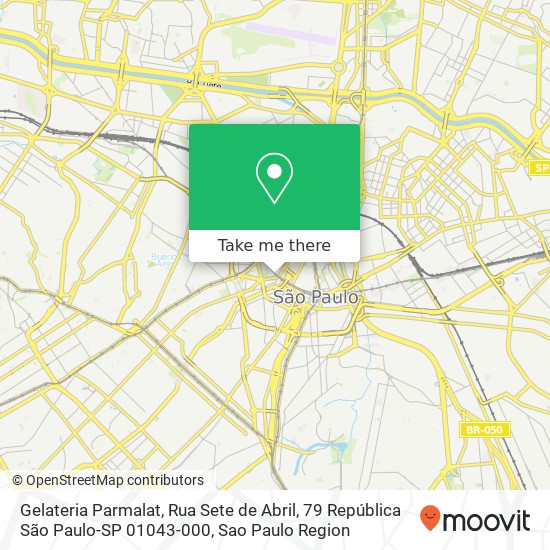 Mapa Gelateria Parmalat, Rua Sete de Abril, 79 República São Paulo-SP 01043-000