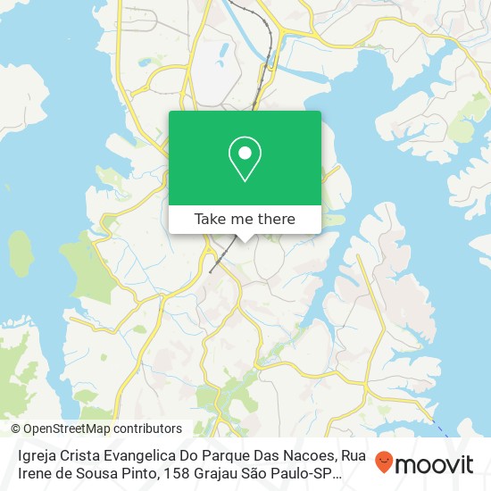 Mapa Igreja Crista Evangelica Do Parque Das Nacoes, Rua Irene de Sousa Pinto, 158 Grajau São Paulo-SP 04822-020