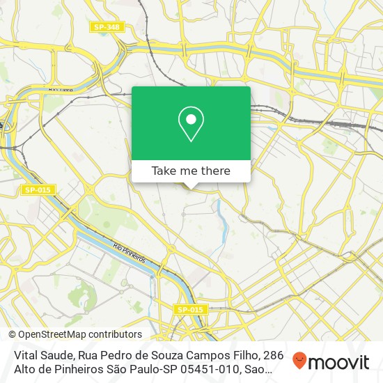 Vital Saude, Rua Pedro de Souza Campos Filho, 286 Alto de Pinheiros São Paulo-SP 05451-010 map