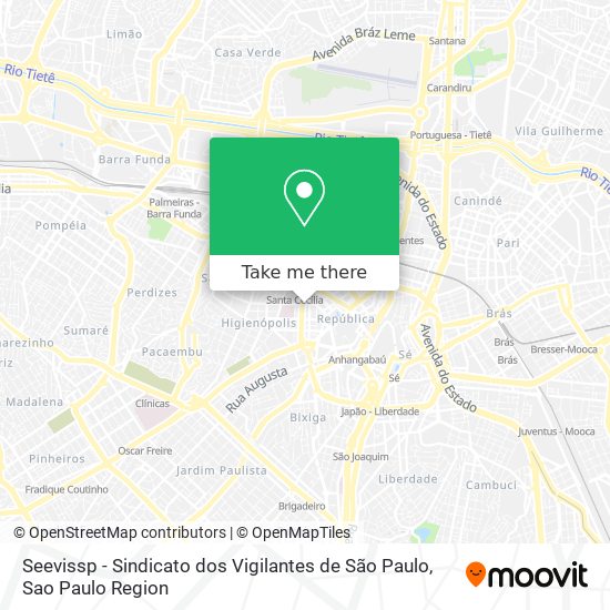 Mapa Seevissp - Sindicato dos Vigilantes de São Paulo