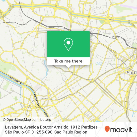 Mapa Lavagem, Avenida Doutor Arnaldo, 1912 Perdizes São Paulo-SP 01255-090