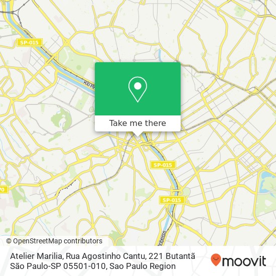 Mapa Atelier Marilia, Rua Agostinho Cantu, 221 Butantã São Paulo-SP 05501-010