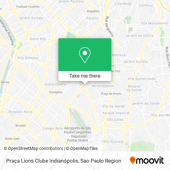 Mapa Praça Lions Clube Indianópolis