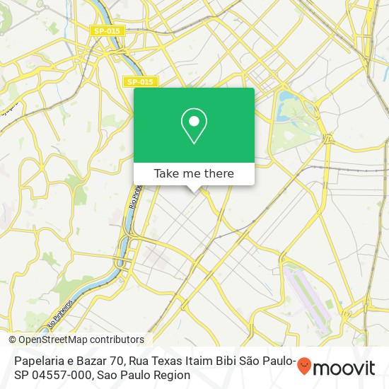 Mapa Papelaria e Bazar 70, Rua Texas Itaim Bibi São Paulo-SP 04557-000