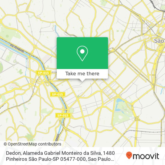 Mapa Dedon, Alameda Gabriel Monteiro da Silva, 1480 Pinheiros São Paulo-SP 05477-000