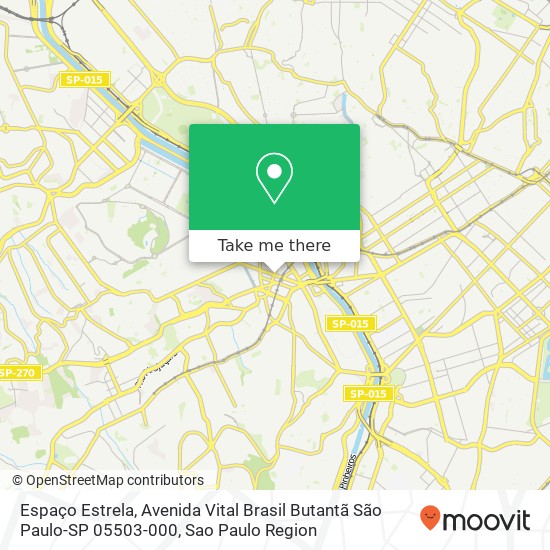 Espaço Estrela, Avenida Vital Brasil Butantã São Paulo-SP 05503-000 map