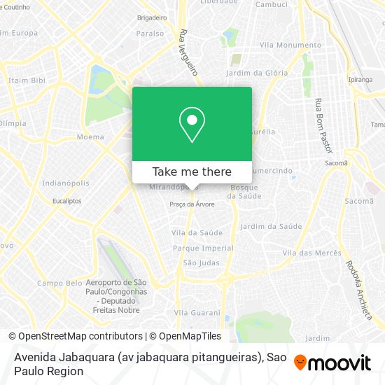 Mapa Avenida Jabaquara (av jabaquara pitangueiras)