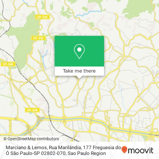 Mapa Marciano & Lemos, Rua Marilândia, 177 Freguesia do Ó São Paulo-SP 02802-070