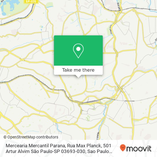 Mapa Mercearia Mercantil Parana, Rua Max Planck, 501 Artur Alvim São Paulo-SP 03693-030