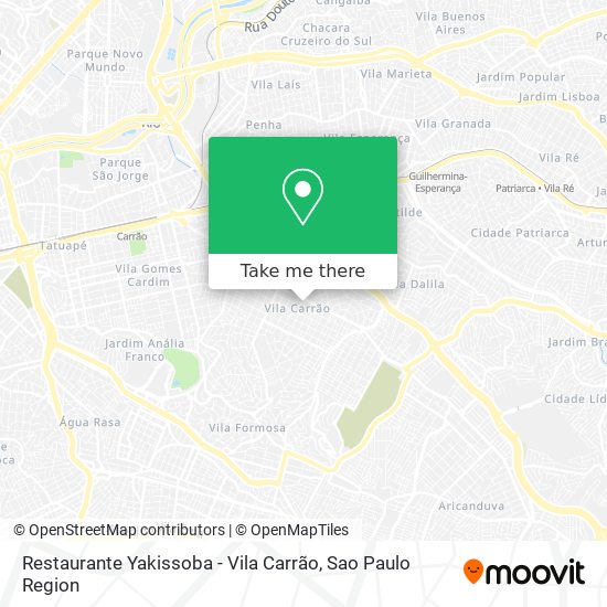Restaurante Yakissoba - Vila Carrão map