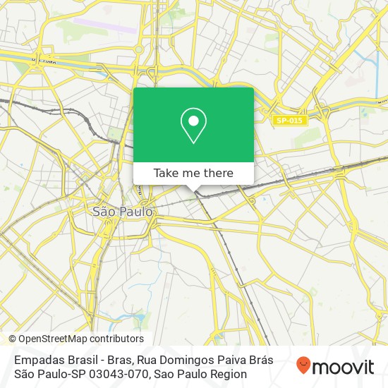 Mapa Empadas Brasil - Bras, Rua Domingos Paiva Brás São Paulo-SP 03043-070