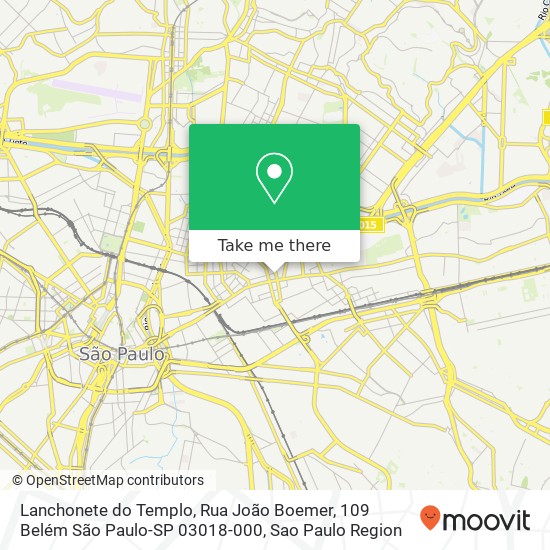 Lanchonete do Templo, Rua João Boemer, 109 Belém São Paulo-SP 03018-000 map