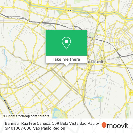 Mapa Banrisul, Rua Frei Caneca, 569 Bela Vista São Paulo-SP 01307-000