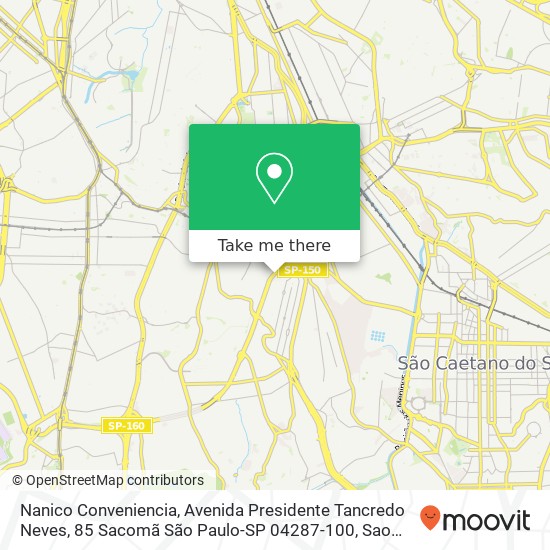 Mapa Nanico Conveniencia, Avenida Presidente Tancredo Neves, 85 Sacomã São Paulo-SP 04287-100