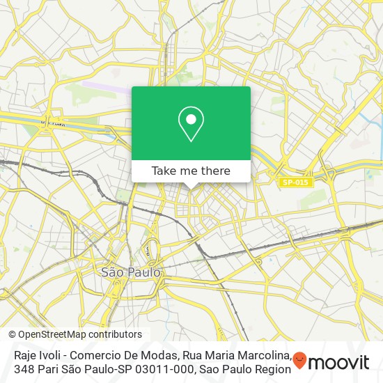 Raje Ivoli - Comercio De Modas, Rua Maria Marcolina, 348 Pari São Paulo-SP 03011-000 map