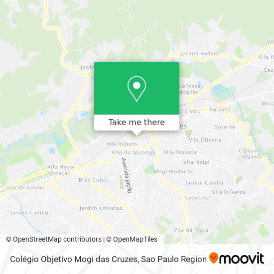 Mapa Colégio Objetivo Mogi das Cruzes