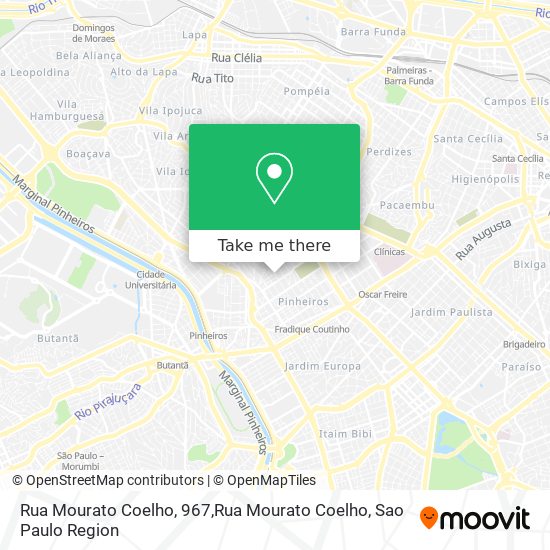 Mapa Rua Mourato Coelho, 967,Rua Mourato Coelho