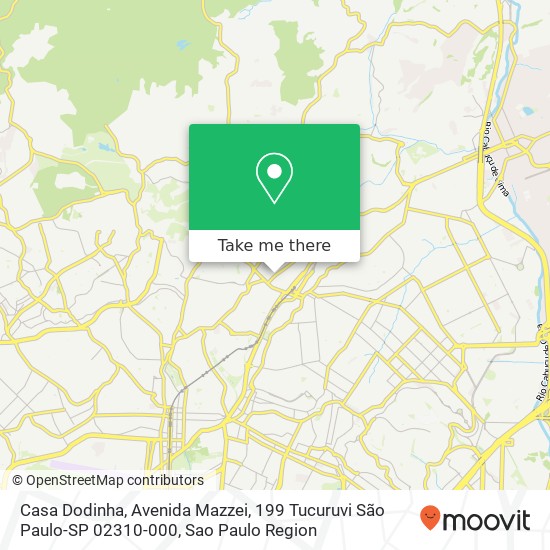 Mapa Casa Dodinha, Avenida Mazzei, 199 Tucuruvi São Paulo-SP 02310-000