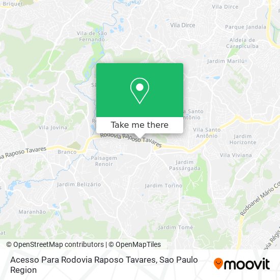 Acesso Para Rodovia Raposo Tavares map