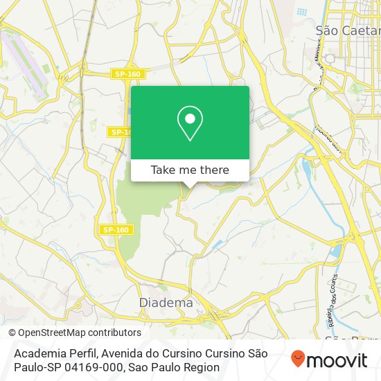Mapa Academia Perfil, Avenida do Cursino Cursino São Paulo-SP 04169-000