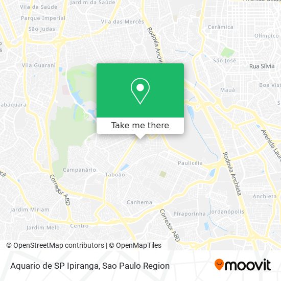 Aquario de SP Ipiranga map