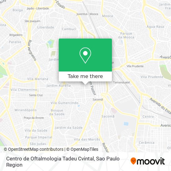 Mapa Centro de Oftalmologia Tadeu Cvintal