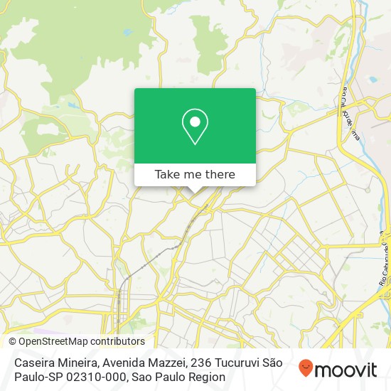 Mapa Caseira Mineira, Avenida Mazzei, 236 Tucuruvi São Paulo-SP 02310-000