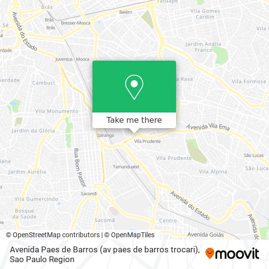 Avenida Paes de Barros (av paes de barros trocari) map