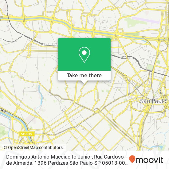 Domingos Antonio Mucciacito Junior, Rua Cardoso de Almeida, 1396 Perdizes São Paulo-SP 05013-001 map