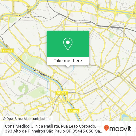 Cons Médico Clínica Paulista, Rua Leão Coroado, 393 Alto de Pinheiros São Paulo-SP 05445-050 map