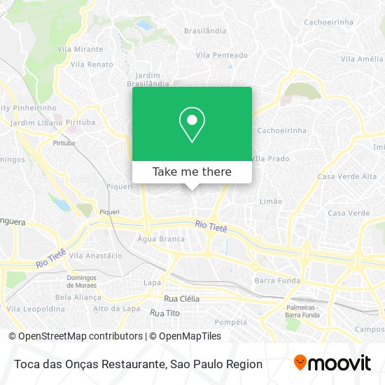 Mapa Toca das Onças Restaurante