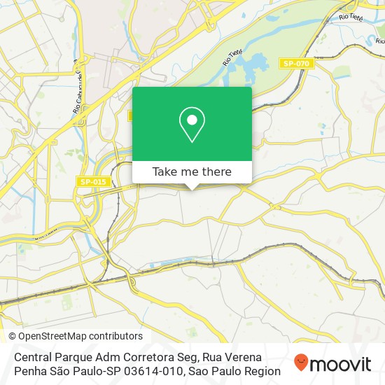 Mapa Central Parque Adm Corretora Seg, Rua Verena Penha São Paulo-SP 03614-010