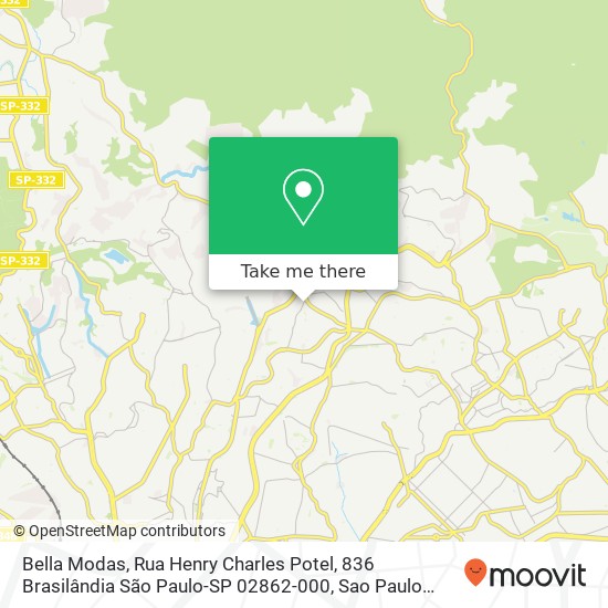 Mapa Bella Modas, Rua Henry Charles Potel, 836 Brasilândia São Paulo-SP 02862-000