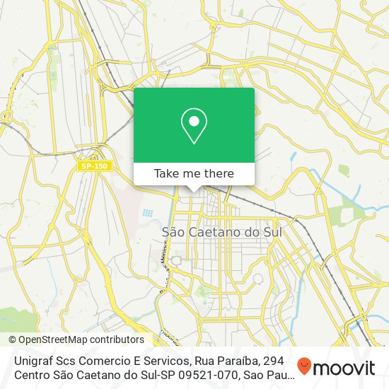 Mapa Unigraf Scs Comercio E Servicos, Rua Paraíba, 294 Centro São Caetano do Sul-SP 09521-070