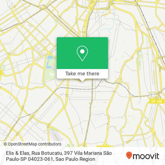 Mapa Elis & Elas, Rua Botucatu, 397 Vila Mariana São Paulo-SP 04023-061