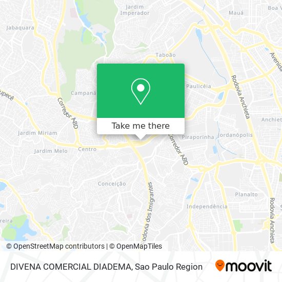 Mapa DIVENA COMERCIAL DIADEMA