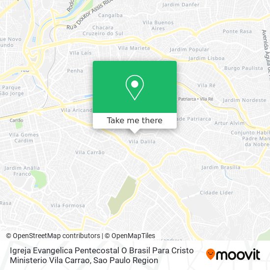 Igreja Evangelica Pentecostal O Brasil Para Cristo Ministerio Vila Carrao map