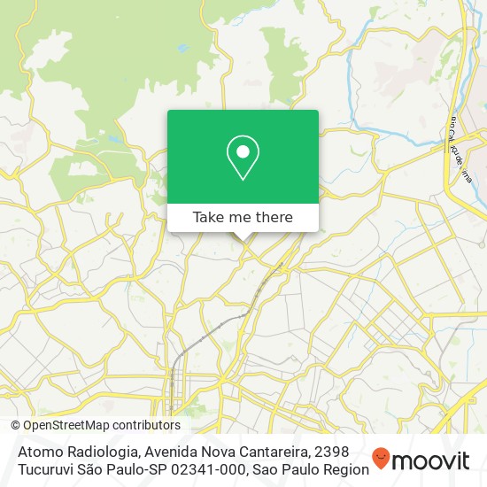 Mapa Atomo Radiologia, Avenida Nova Cantareira, 2398 Tucuruvi São Paulo-SP 02341-000