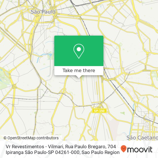 Mapa Vr Revestimentos - Vilmari, Rua Paulo Bregaro, 704 Ipiranga São Paulo-SP 04261-000